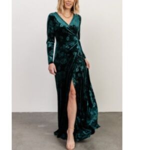 Matthews Embossed Velvet Maxi Dress | Jade - XL